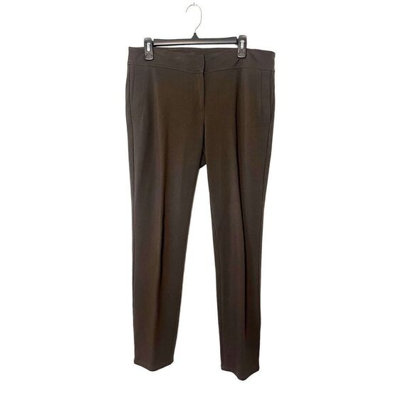 Eileen Fisher Dark Brown Viscose Blend Straight Leg Trouser Pants Medium - Picture 1 of 5